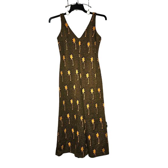 New Anthropologie x Hutch Mimi Palm Print Wide-Leg Jumpsuit $209 X-SMALL Brown - Picture 8 of 8